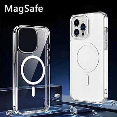 Ốp cho iPhone 14 pro sạc từ tính trong suốt chống sốc - Hàng chính hãng