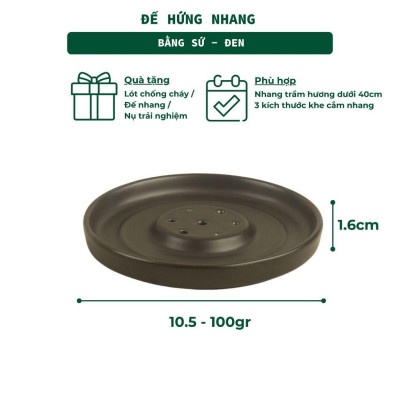 Đế Hứng Nhang Trầm Hương 3 Lành Bằng Gốm Tối Giản Phong Cách Thiền Nhật Đựng Tàn Nhang Giữ Sạch Bàn