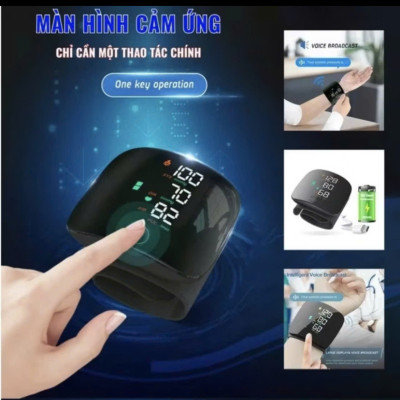 Máy Đô Huyết Áp Cổ Tay Thông Minh - Giọng Nói Tiếng Việt, Công Nghệ Nhật, Màn Hình LED, Sạc Pijn , đồng hồ treo tường
