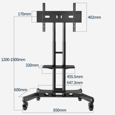Kệ Tivi Di Dộng Ava1500c dùng cho TV 32-65 inch ( Hàng Nhập Khẩu )