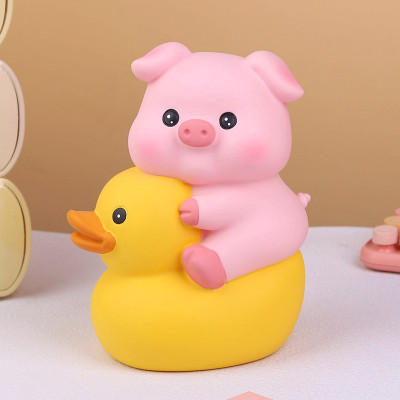 Ống Tiết Kiệm Heo Cưỡi Vịt Trang Trí Quà Tặng_ Hàng Chính Hãng