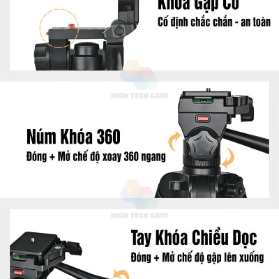 tripod chân đế điện thoại, máy ảnh G-185 hỗ trợ quay chụp video, livestream, quay live tik tok chống rung lắc, cứng cáp, hàng chính hãng