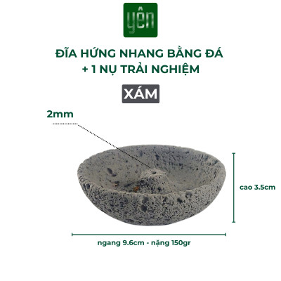 Đế Hứng Nhang Thảo Mộc Bằng Đá Phong Cách Wabi Sabi Trang Trí Nhà Bàn Thờ Thiền