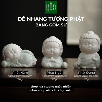 Đế Cắm Nhang Thảo Mộc Tượng Phật Gốm Sứ Đứng Nằm Ngồi Yên Trang Trí Tâm Linh Thờ Cúng
