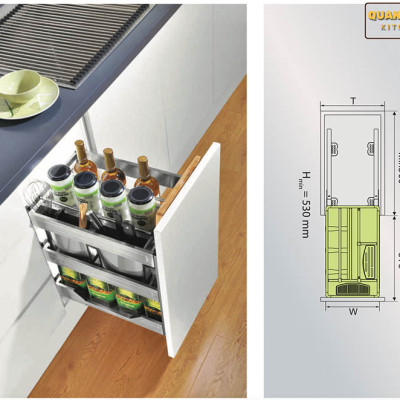 Giá dao thớt gia vị đa năng cho tủ bếp chất liệu inox hộp chính hãng Grob