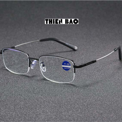 Kính lão thị, kính viễn thị Nam nữ  hàng đẹp xẻ cước chống as xanh Gọng TITANIUM càng dẻo KVM367 chuẩn độ