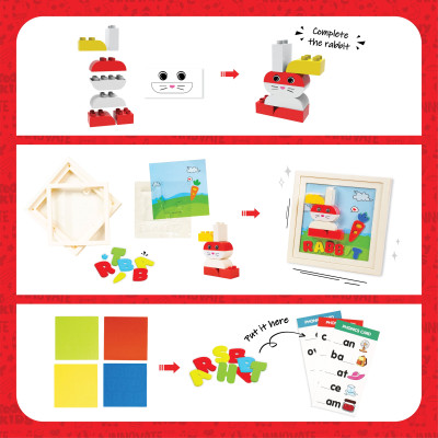 Đồ Chơi Bộ Lắp Ráp Khung Tranh Thỏ TOONYKIDS - Đồ Chơi Thông Minh Cho Bé - Creative Picture Farme TN00422 [Tặng Kèm Sticker]