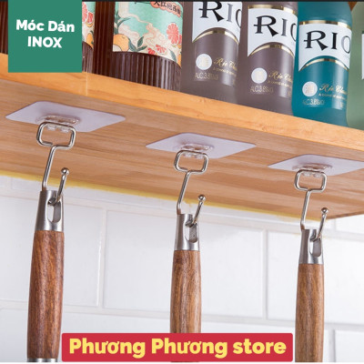 Móc Inox Dán Tường Chịu Lực 15KG Plus Móc Treo Đồ Nặng Dán Tường Chất Lượng Cao
