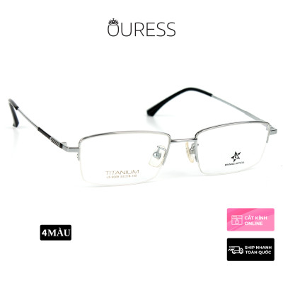 Gọng kính titanium LS9009 nửa khung thời trang nam cao cấp siêu nhẹ siêu bền OURESS