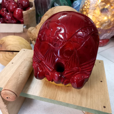 Mõ tụng kinh bằng gỗ mít kt 14cm