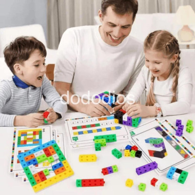 Đồ chơi giáo dục NUMBER BLOCK Linking Cubes học toán và xếp hình sáng tạo 100 khối NumberBlocks toán tư duy,tiếng anh