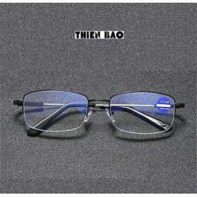 Kính lão thị, kính viễn thị Nam nữ KVM367 càng dẻo chuẩn độ hàng đẹp xẻ cước chống as xanh Gọng TITANIUM