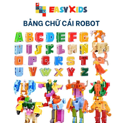 Đồ Chơi Bảng 26 Chữ Cái Biến Hình Lắp Ghép Chiến Binh Robot Khủng Long Lớn Sáng Tạo Chữ Số Và Dấu
