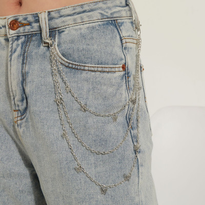 Chain đeo quần xích đeo quần áo thời trang mix 3 tầng cánh bướm cá tính nổi bật giữa đám đông