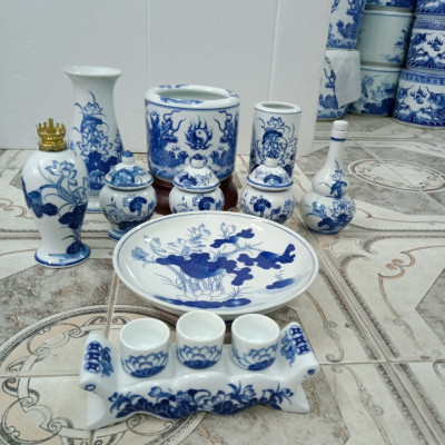 Bộ đồ thờ đầy đủ gốm sứ Bát Tràng