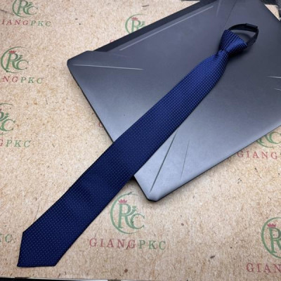 Cà vạt nam mẫu thắt sẵn dây kéo bản nhỏ 6cm mẫu màu xanh đen bi