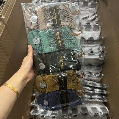 5 đôi Tất vớ cổ cao nam quả trám vintage dày dặn