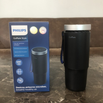 Máy khủ mùi và lọc không khí trên ô tô dạng cốc thương hiệu Philips Hà Lan cao cấp GP5601 và GP5602 - Hàng Nhập Khẩu