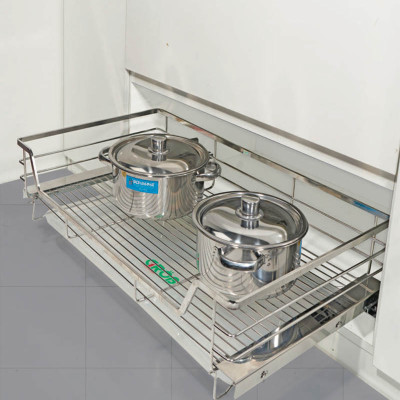 Giá xoong nồi inox 304 nan dẹt cho tủ bếp bảo hành vĩnh viễn han gỉ