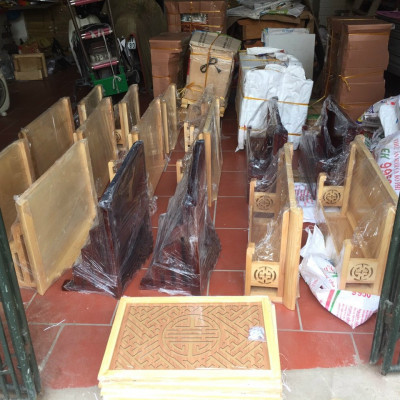 Combo bộ bàn thờ chung cư +ám khói +chữ phúc ..bằng gỗ sồi 
