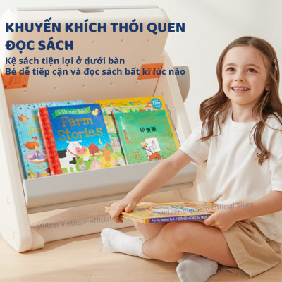 Bàn đồ chơi gấp gọn đa năng kèm bảng nam châm và ghế ngồi Mideer Multifunctional Block Table