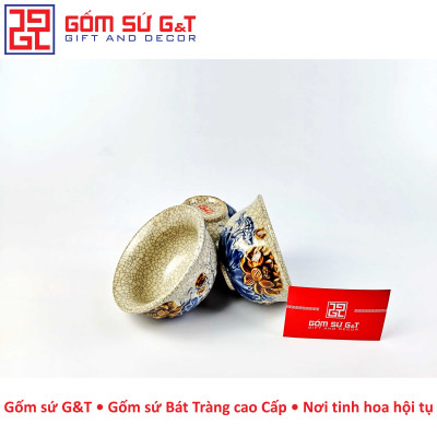 Combo 3 chiếc bát cúng men rạn nổi Gốm Sứ G&T