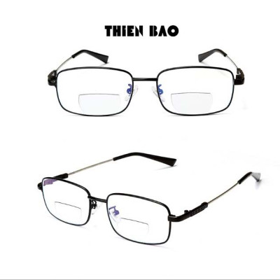 Kính lão thị, viễn thị HAI TRÒNG nhìn Xa - gần TIỆN LỢI cực đẹp KV22 gọng titan Dẻo cực bền toàn viền cao cấp Loại I ( Xa 0 gần có độ)