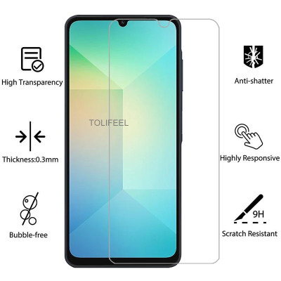 Kính cường lực dành cho Samsung Galaxy A06 Tempered Glass 9h trong suốt, chống vỡ, chống xước,dán màn hình cao cấp - Hàng chính hãng