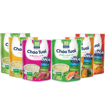 Thùng 30 Gói Cháo Tươi Baby Sài Gòn Food 6 Vị 240G