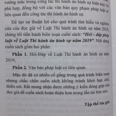 Hỏi - Đáp Pháp Luật Về Luật Thi Hành Án Hình Sự năm 2019