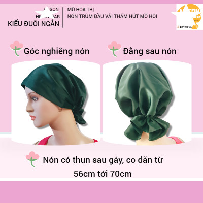 Nón hóa trị vải mềm mát, hút mồ hôi, bệnh nhân ung thư, chemo hat, nón trùm đầu [KIỂU ĐUÔI NGẮN-VÀNG KEM] 