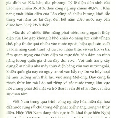 Phát Triển Thủy Điện Của Lào Và Tác Động Đến Việt Nam (Sách chuyển khảo)