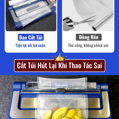 Máy hút chân không VS-86 hút mọi loại túi, tích hợp hàn thông minh, hút khô và hút ướt dễ dàng với 2 bình nước thải, sử dụng 2 motor hút mạnh mẽ, hút và thổi phồng tiện lợi, hàng chính hãng