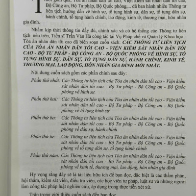 Các Thông Tư Liên Tịch Của Tòa Án Nhân Dân Tối Cao, VKSNDTC về Hình Sự, Tố Tụng Hình Sự, Dân Sự, Tố Tụng Dân Sự