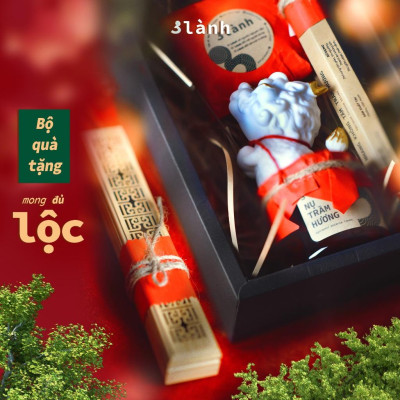 Bộ Quà Tặng Trầm Hương Cao Cấp Lộc 3 Lành Tân Gia Khai Trương Mong An Yên Tài Lộc Phúc Lành Trang Trí Nhà Cửa