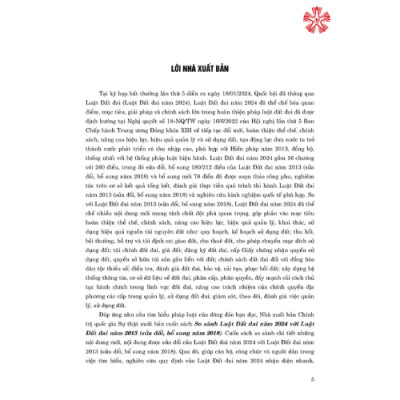 So sánh Luật Đất đai năm 2024 với Luật Đất đai năm 2013 (sửa đổi, bổ sung năm 2018) (bản in 2024)