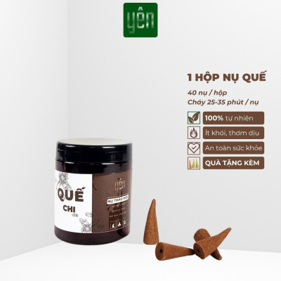 Nhang Nụ Thảo Mộc Mix Quế Khuynh Diệp Hương Bài Sạch Ít Khói Hộp 40 Nụ Yên Tự Nhiên Không Hóa Chất