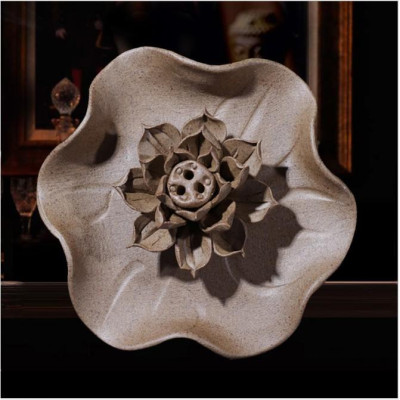 Đĩa đốt trầm đắp sen nổi DDT08