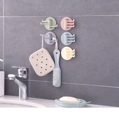 Móc Nhựa Dán Tường 3 Nhánh Xoay 180° 3IN1 Kèm Miếng Keo Dính Tường Treo Đồ Đa Năng