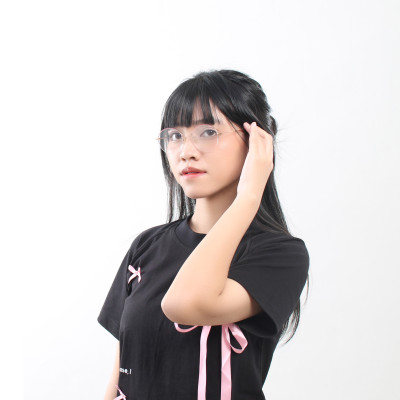 Gọng kính cận titan 80036 nửa khung thời trang mắt kính OURESS nam nữ siêu nhẹ siêu bền