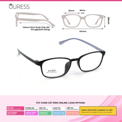 Gọng kính nhựa 68113 thời trang nam nữ siêu nhẹ siêu bền OURESS