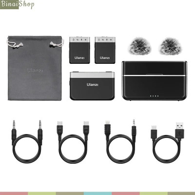 Ulanzi AM18 - Micro Cài Áo Không Dây Kênh Đôi Cho Máy Ảnh, Điện Thoại, Bộ Nhớ Trong 8GB, Thời Lượng Pin 20 Giờ - Hàng chính hãng