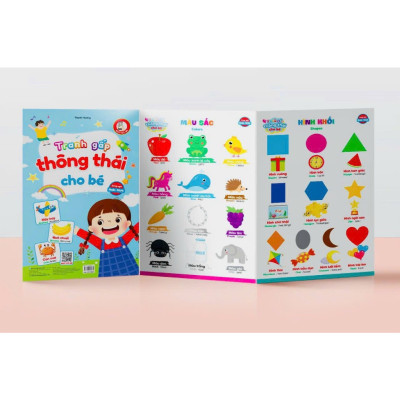 Bộ Tranh Gấp Thông Thái Cho Bé - Song Ngữ Anh Việt - 3 Tấm, 6 Mặt, 17 Chủ Đề, Kích Thước 96 x 50cm