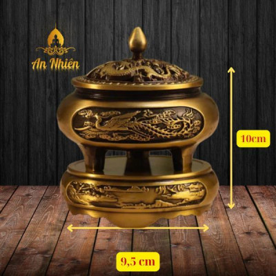 Lư Xông Trầm Hương PHƯƠNG BẢO ÂN - Đỉnh Đốt Nhang - Đồ Thờ Cúng Lư Hợp Kim Đồng thánh  hoả Dầu Thơm Phòng Dầu Thơm trung  trầm Nước Hoa tượng  gỗ