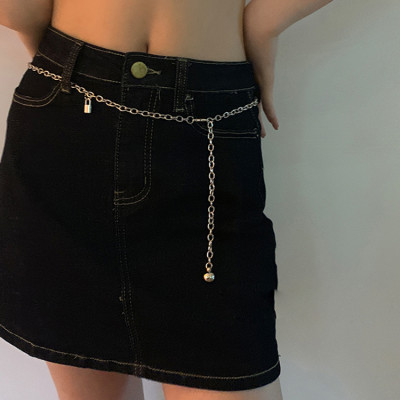 Thắt lưng bản nhỏ belt xích basic đơn giản ổ khoá nam nữ cá tính