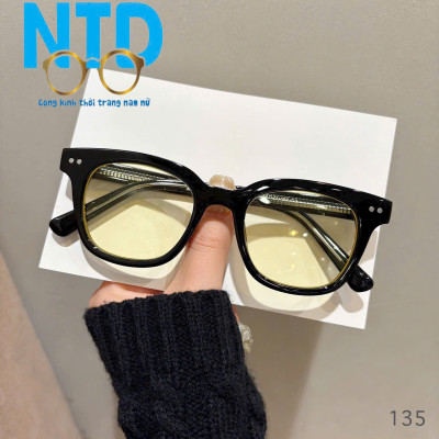 Kính Mắt Gọng Kính Cận NTD Nam Nữ Mắt Kính vuông Nhựa Cao Cấp TR 90 Càng Cốt Kim Loại Mã 135