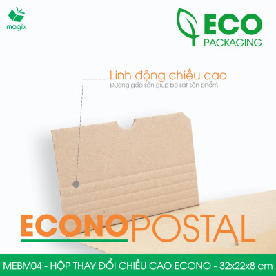 MEBM04 - 32x22x8 cm - 60 hộp carton thay đổi chiều cao siêu tiết kiệm - Hộp đóng sách, hộp gói hàng