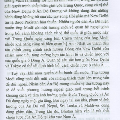 Điều Chỉnh Chính Sách Đối Ngoại Của Ấn Độ Dưới Thời Thủ Tướng N.Modi