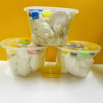 Sét Tô Tượng Thạch Cao Hộp 10 Con Nhiều Hình Dễ Thương Cho Bé Đã Bao Gồm Cọ Và Màu Nước, An Toàn Khi Sử Dụng