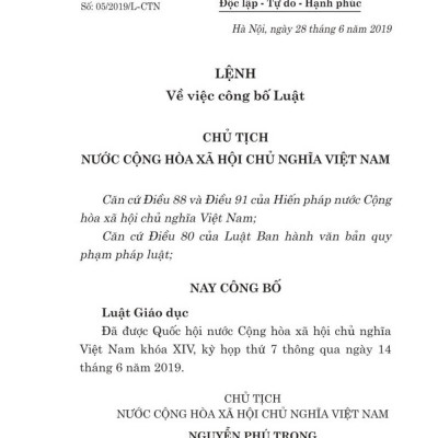 Luật giáo dục năm 2019 - bản in 2024